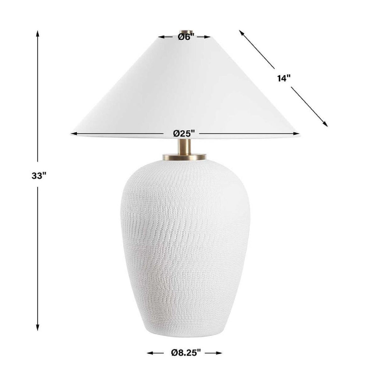 Hand-Carved White Ceramic Table Lamp by Uttermost Merriton, alternate view 3