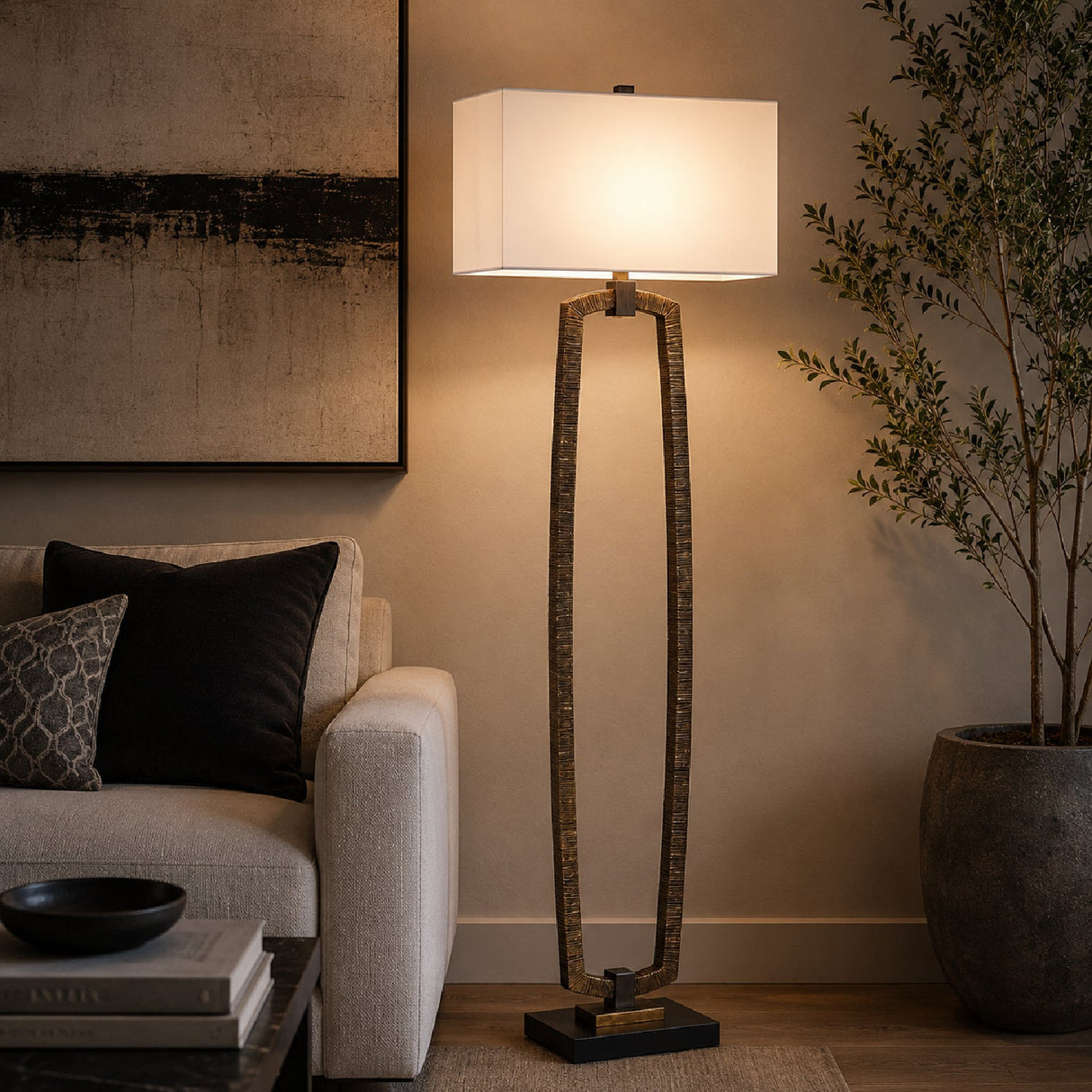 Modern European furniture - Carved Antique Gold Floor Lamp - www.oroa.com