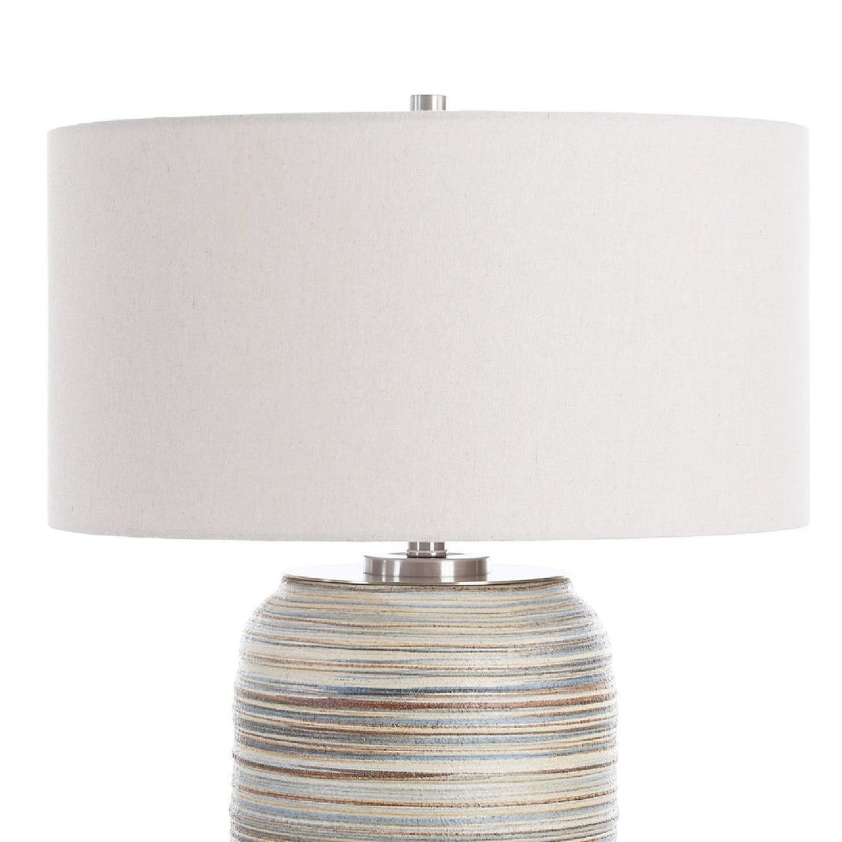 Earth-Toned Stripe Ceramic Table Lamp L by Uttermost Prospect, alternate view 5