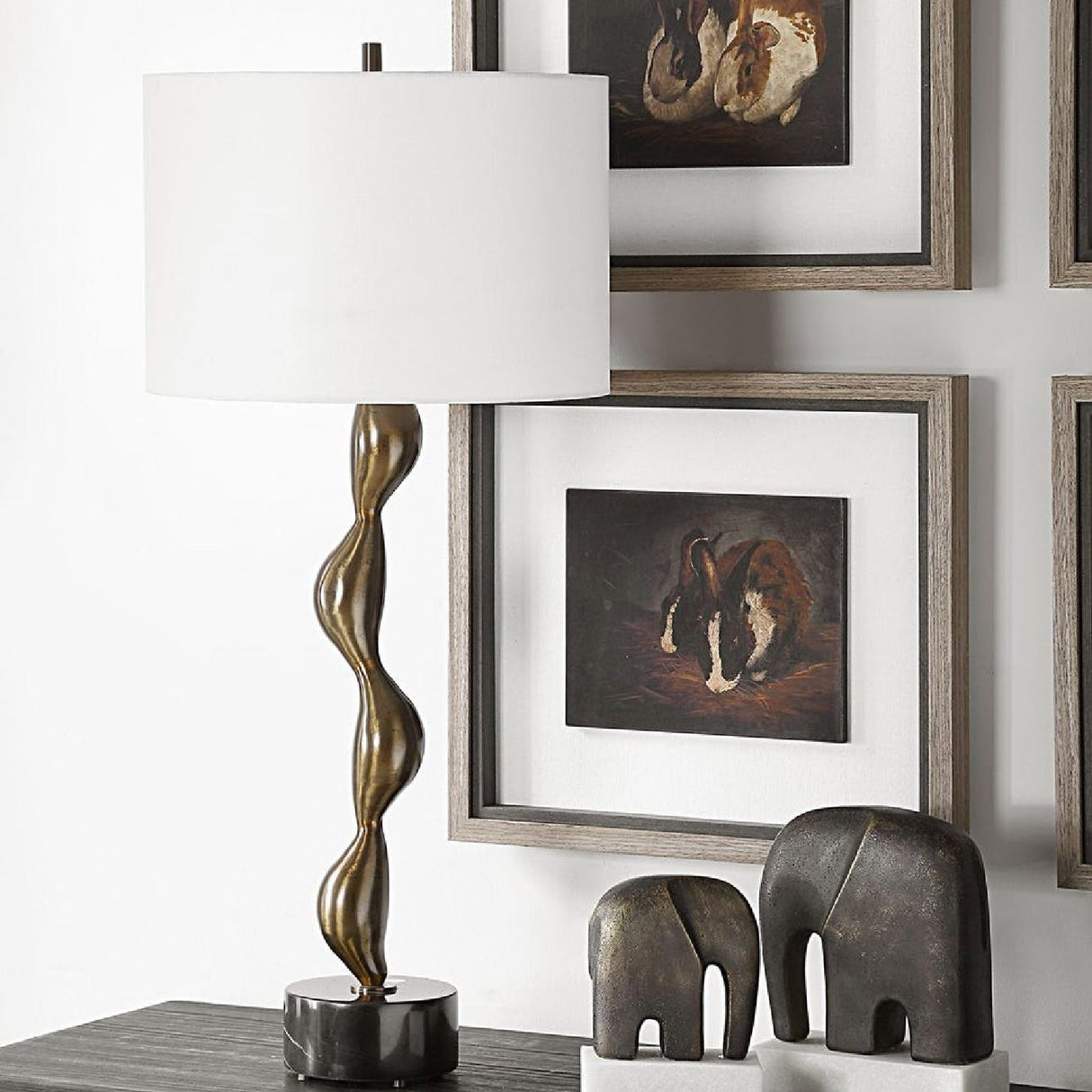 Modern European furniture - Organic-Curved Bronze Table Lamp by Uttermost Remolino - www.oroa.com