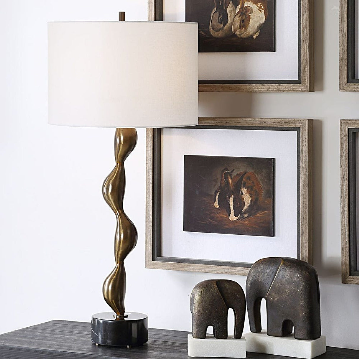 Modern European furniture - Organic-Curved Bronze Table Lamp by Uttermost Remolino - www.oroa.com