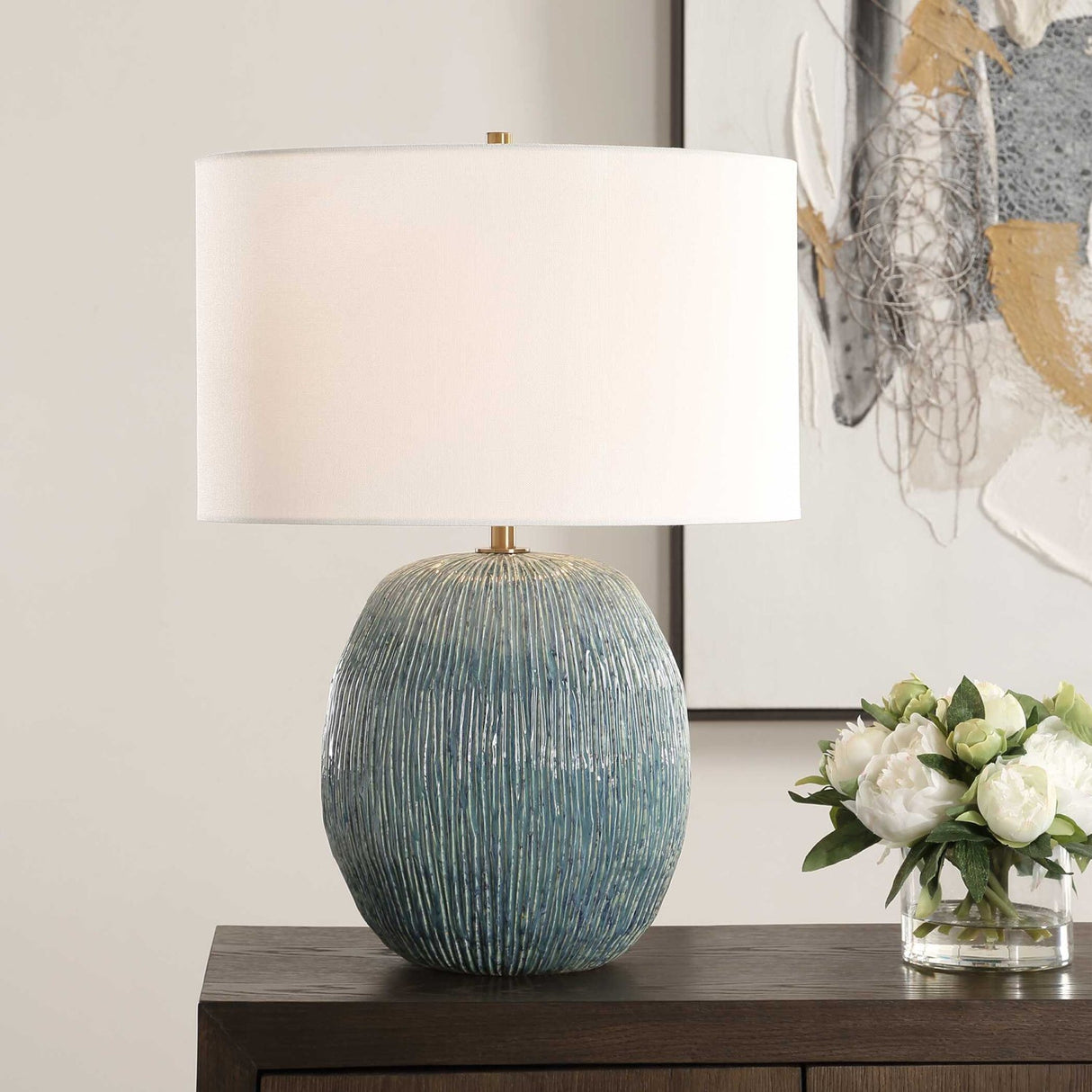 Modern European furniture - Textured Ceramic Table Lamp - www.oroa.com