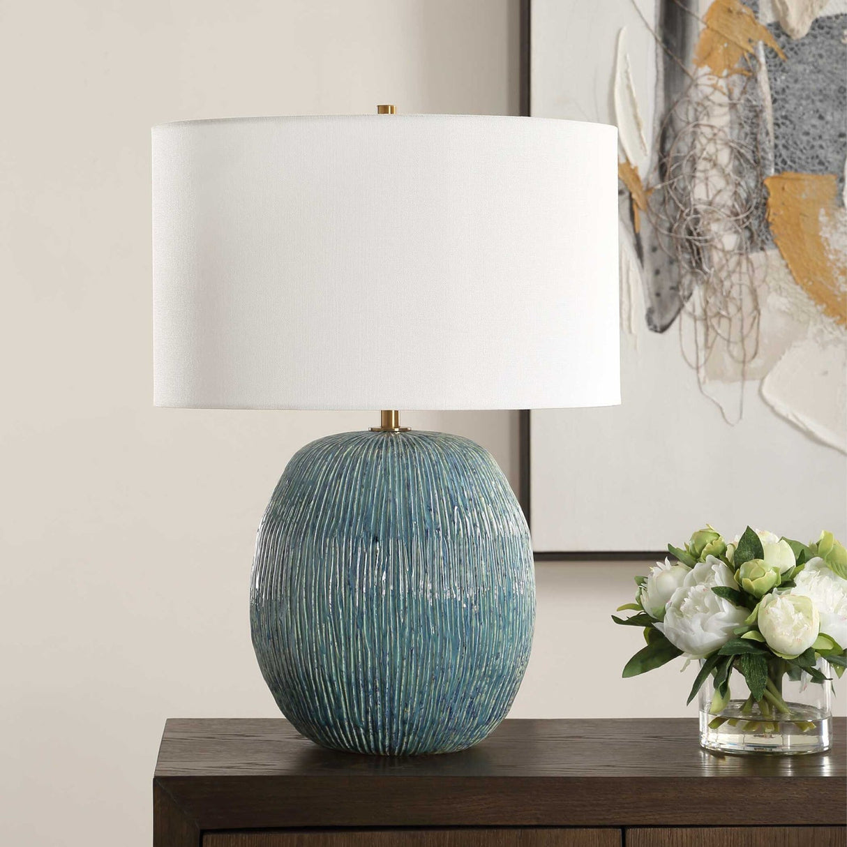 Modern European furniture - Textured Ceramic Table Lamp - www.oroa.com
