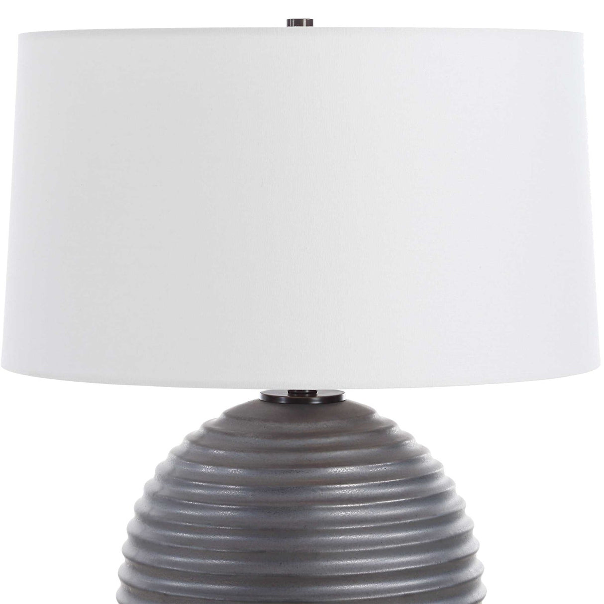 Bronze Ribbed Ceramic Table Lamp by Uttermost Chelsom, alternate view 4