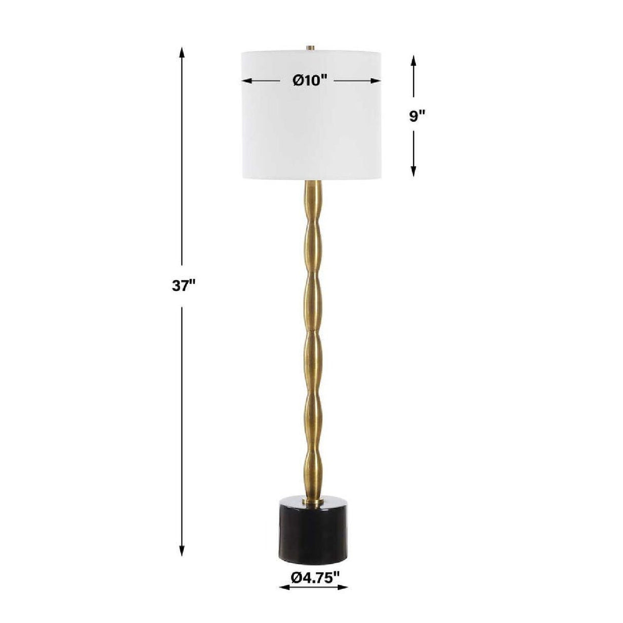 Antique Brass Stem Buffet Lamp by Uttermost Ezra, alternate view 4