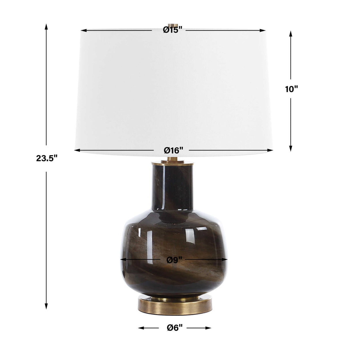 Modern European furniture - Smoky Black Glass Table Lamp by Uttermost Buchanan - www.oroa.com