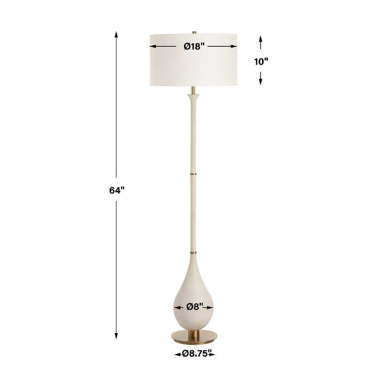 White Man-Made Stone Floor Lamp by Uttermost Dewdrop, alternate view 4