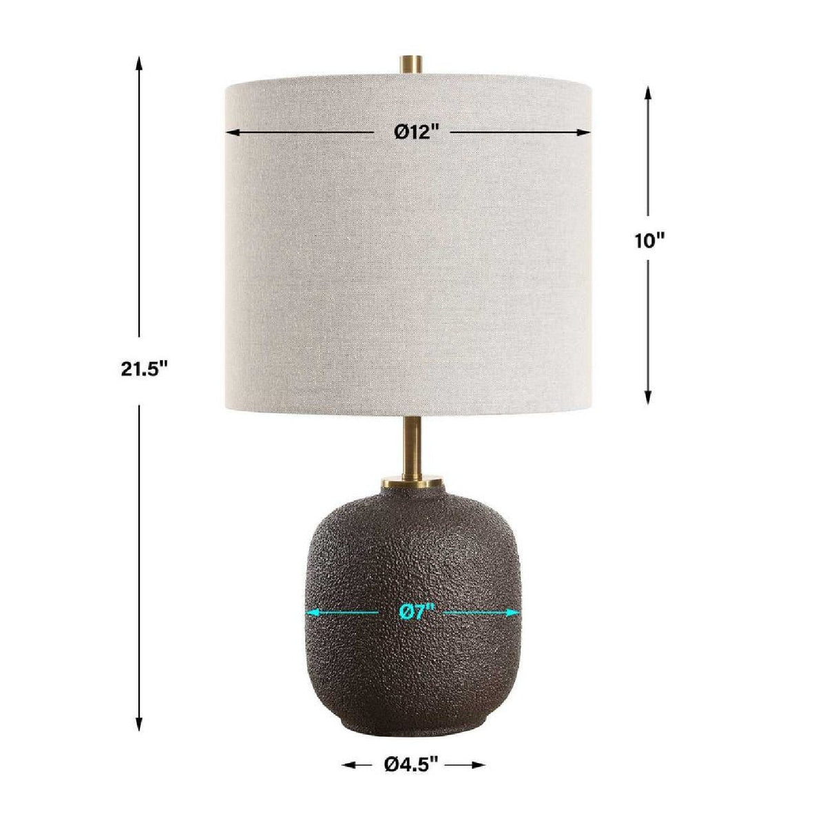 Textured Black Ceramic Buffet Lamp by Uttermost Blacktop, alternate view 7