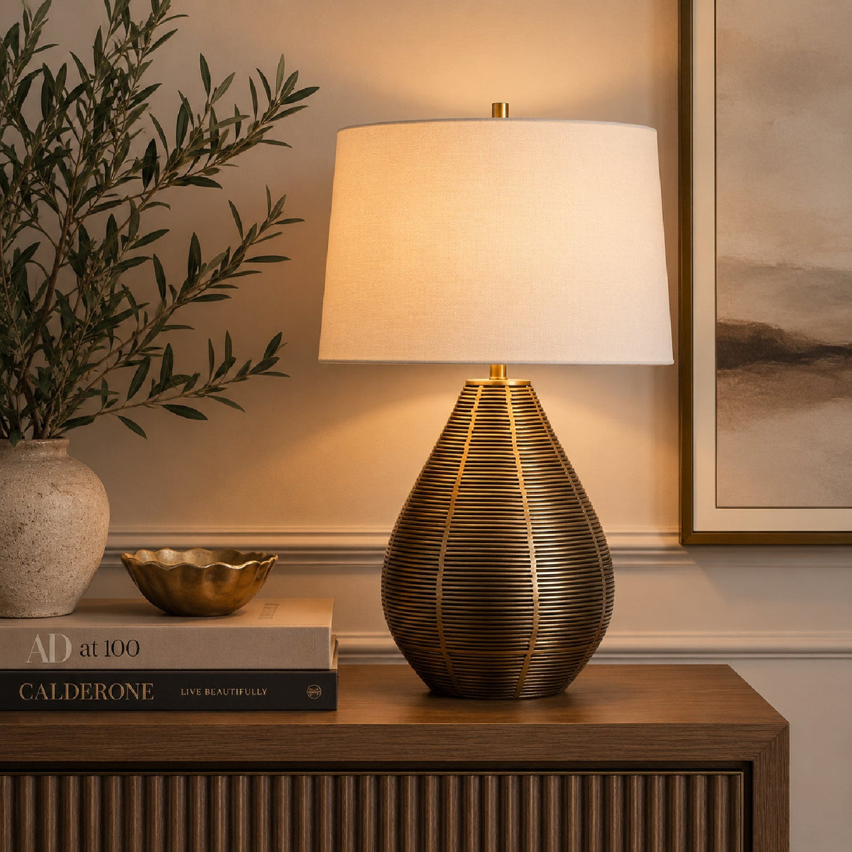 Modern European furniture - Brass Plated Table Lamp by Uttermost Knowles - www.oroa.com