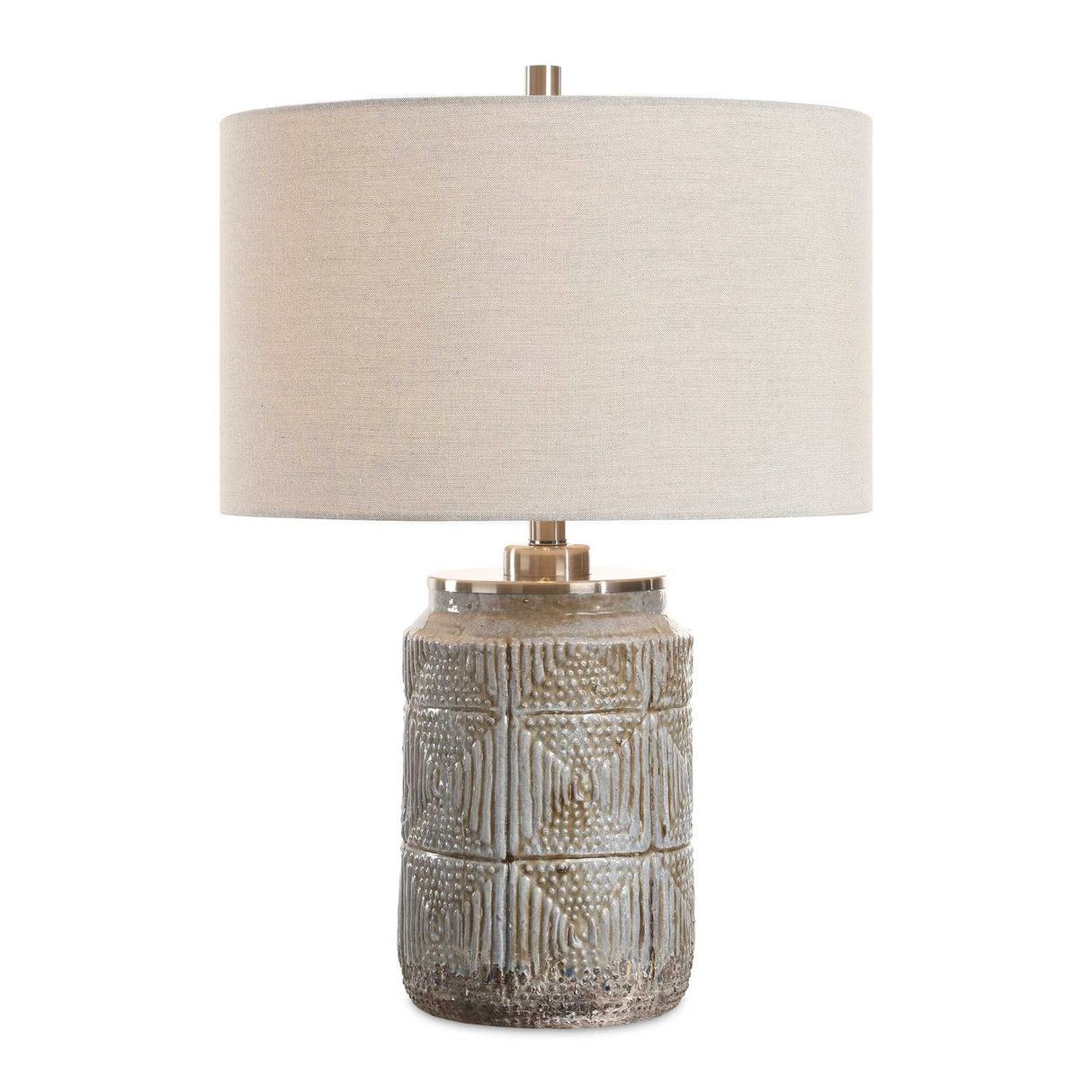 Modern European furniture - Etched Gray Ceramic Table Lamp by Uttermost Graydon - www.oroa.com