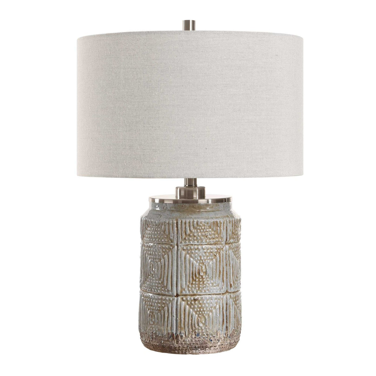 Modern European furniture - Etched Gray Ceramic Table Lamp by Uttermost Graydon - www.oroa.com