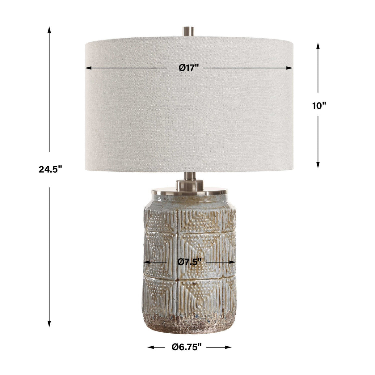Modern European furniture - Etched Gray Ceramic Table Lamp by Uttermost Graydon - www.oroa.com