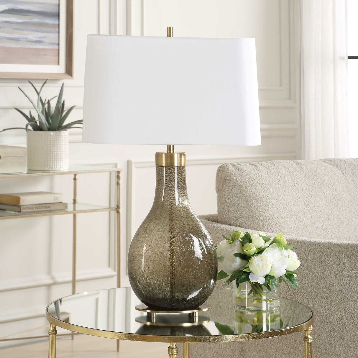 Modern European furniture - Seeded Teardrop Glass Table Lamp by Uttermost Shyla - www.oroa.com