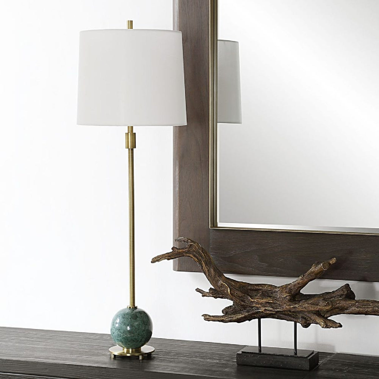 Green Marble Orb Buffet Lamp by Uttermost Bledel, alternate view 7