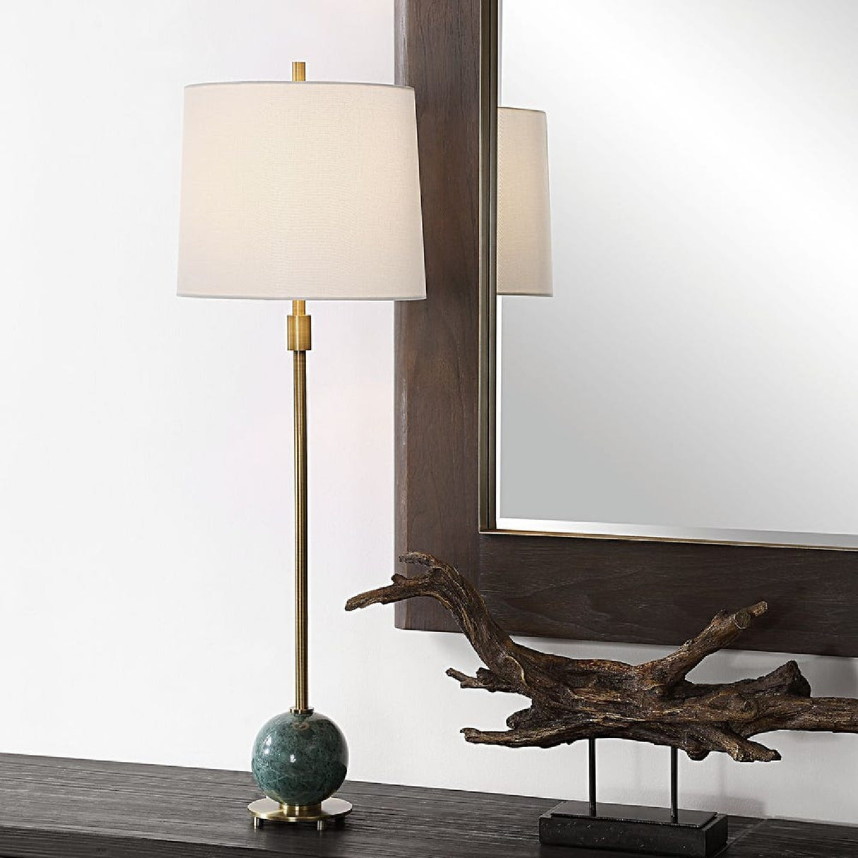 Green Marble Orb Buffet Lamp by Uttermost Bledel, alternate view 2