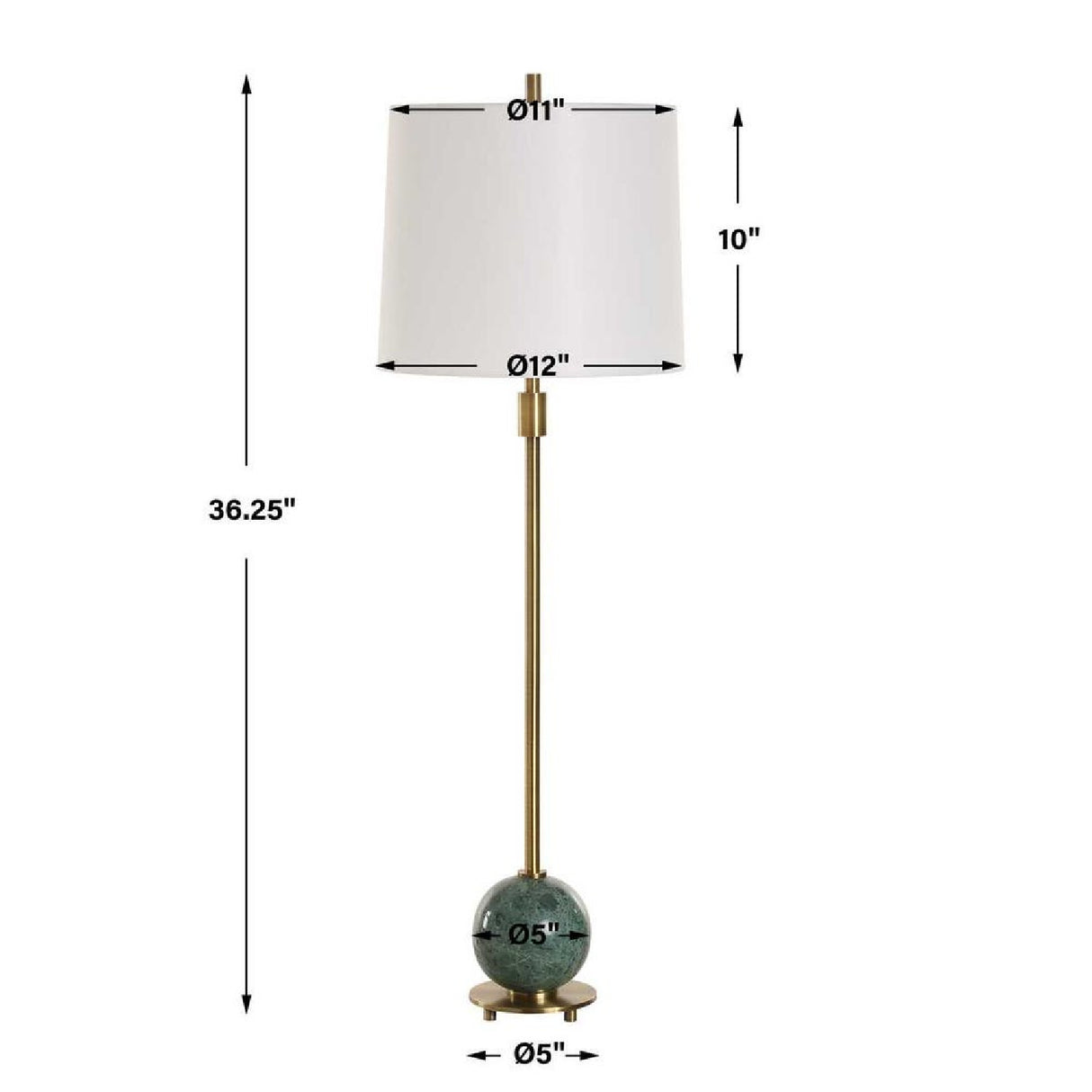 Green Marble Orb Buffet Lamp by Uttermost Bledel, alternate view 3