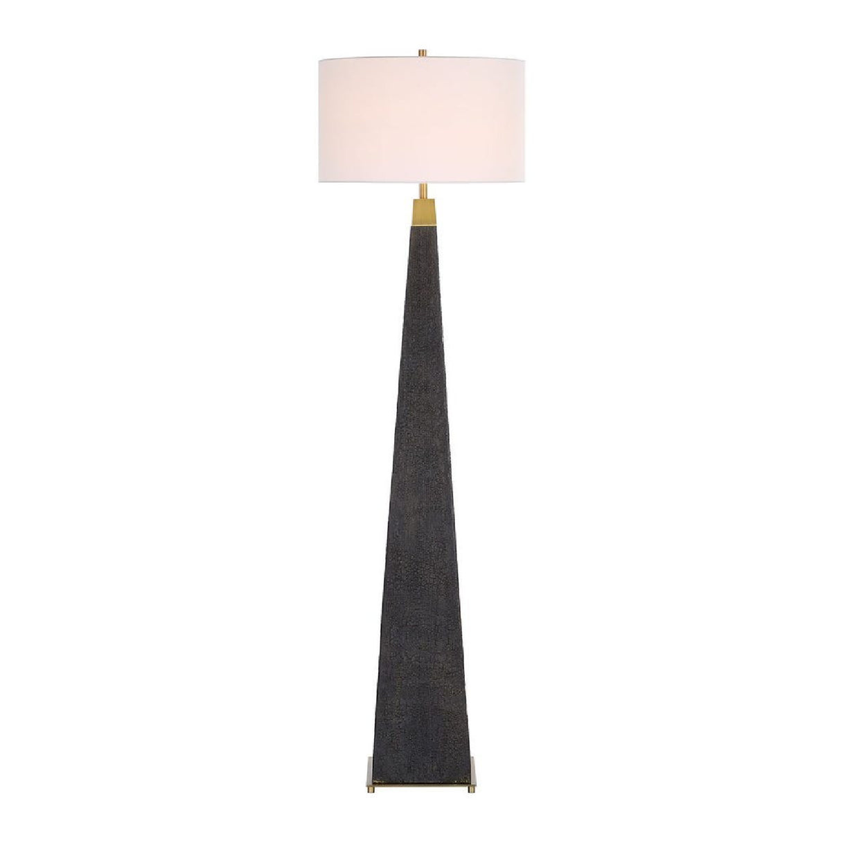 Tapered Burned Wood-Look Floor Lamp | Uttermost Lathey