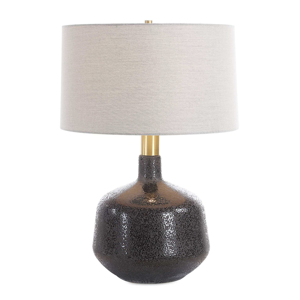 Mottled Black Ceramic Table Lamp by Uttermost Flanagan