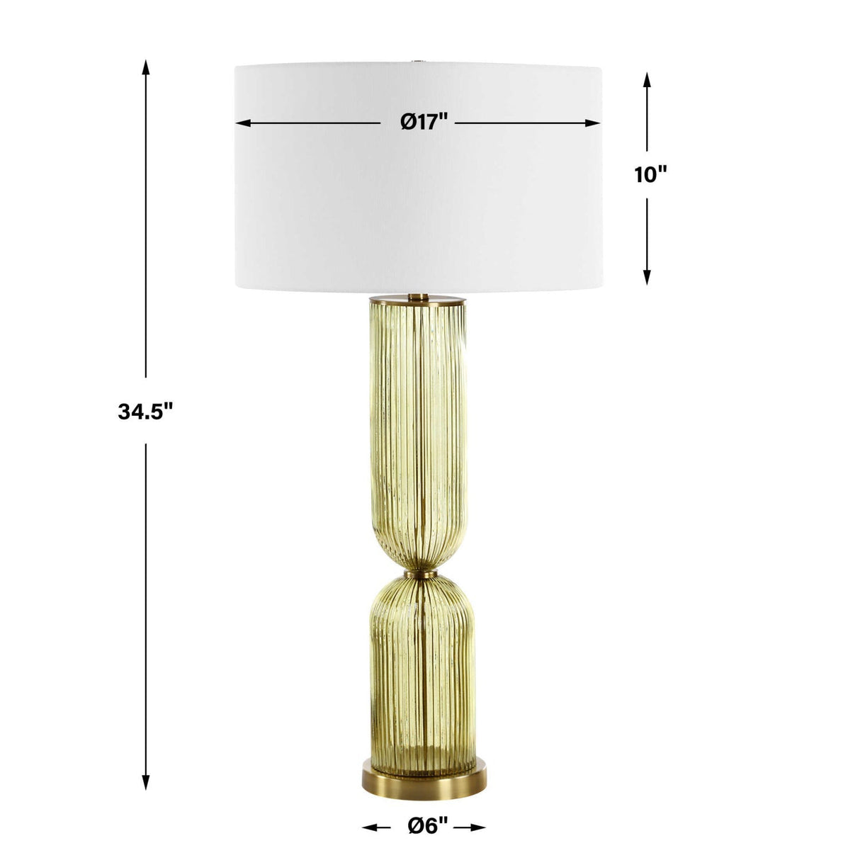 Transparent Green Glass Table Lamp by Uttermost Mirah, alternate view 9