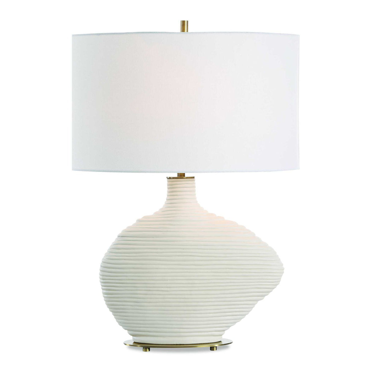 White Ceramic Organic-Shaped Table Lamp by Uttermost Duostacked
