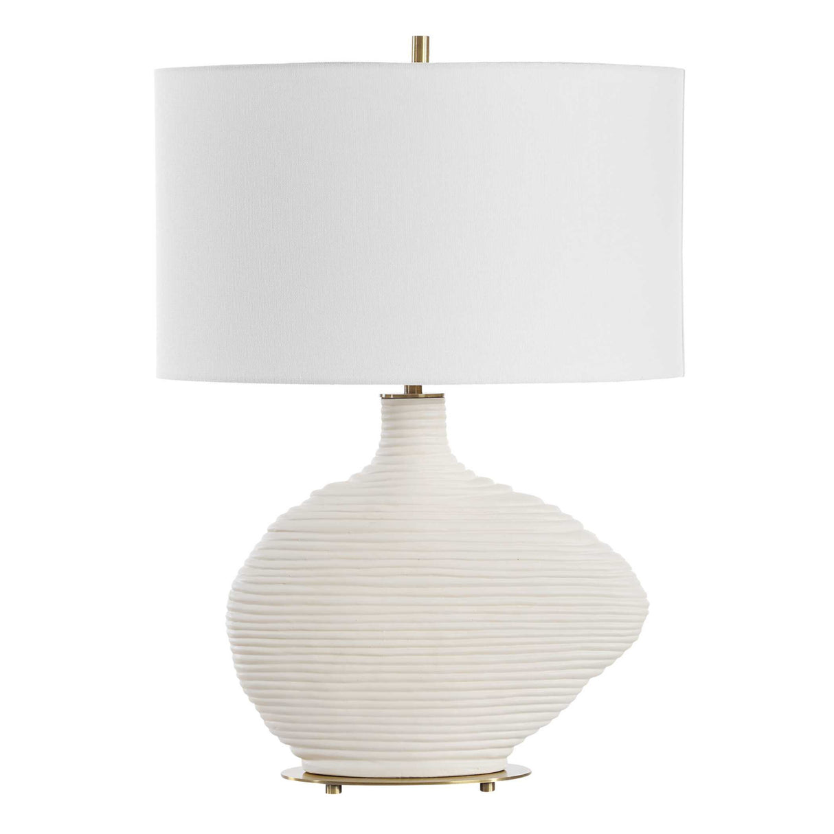 Modern European furniture - White Ceramic Organic-Shaped Table Lamp - www.oroa.com