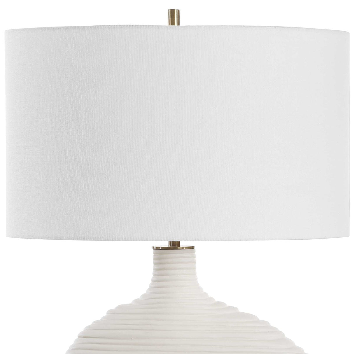 White Ceramic Organic-Shaped Table Lamp by Uttermost Duostacked, alternate view 5