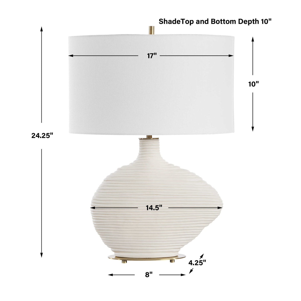 White Ceramic Organic-Shaped Table Lamp by Uttermost Duostacked, alternate view 8