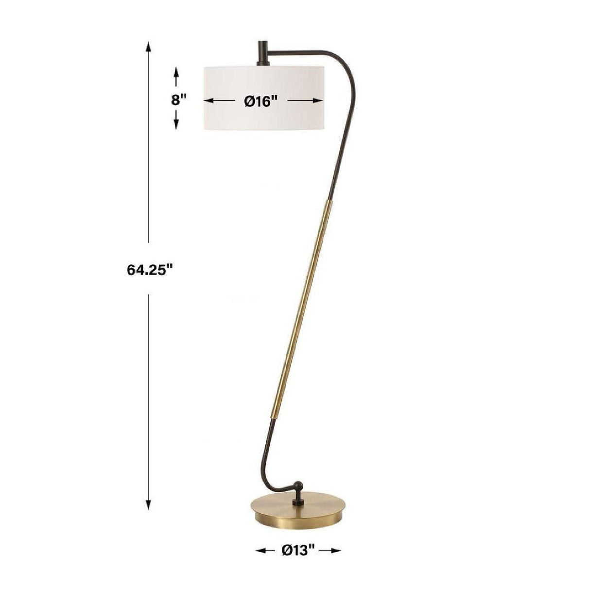 Brass & Bronze Floor Lamp by Uttermost Irwin, alternate view 4