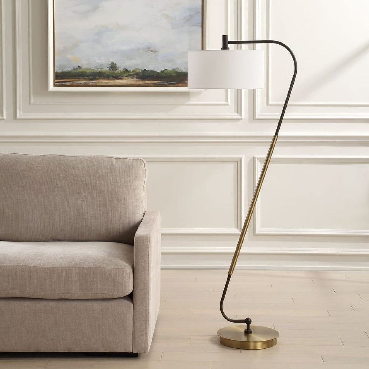 Brass & Bronze Floor Lamp by Uttermost Irwin, alternate view 7