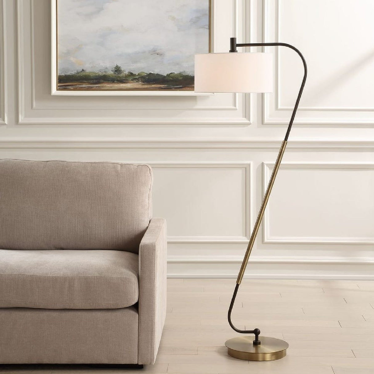 Brass & Bronze Floor Lamp by Uttermost Irwin, alternate view 2