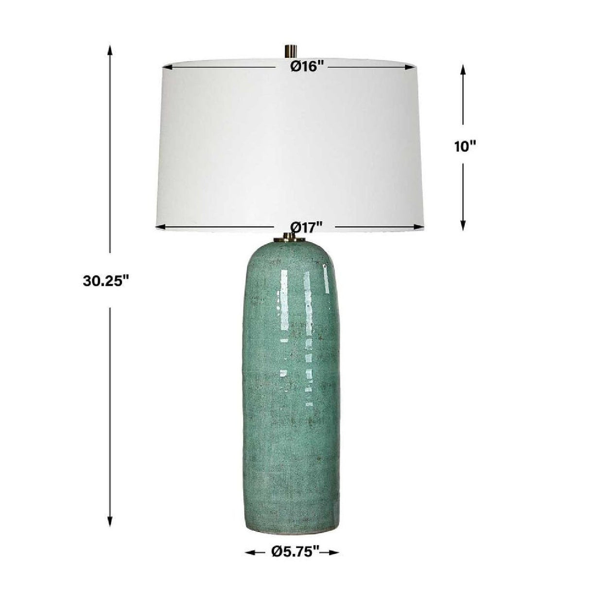 Modern European furniture - Crackled Teal Ceramic Table Lamp by Uttermost Andale - www.oroa.com
