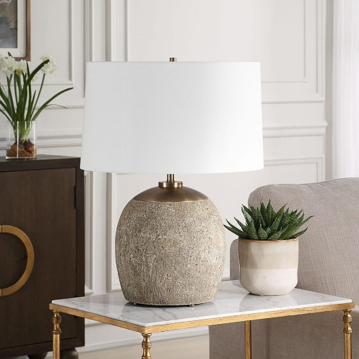 Modern European furniture - Brown Concrete Table Lamp by Uttermost Raylan - www.oroa.com