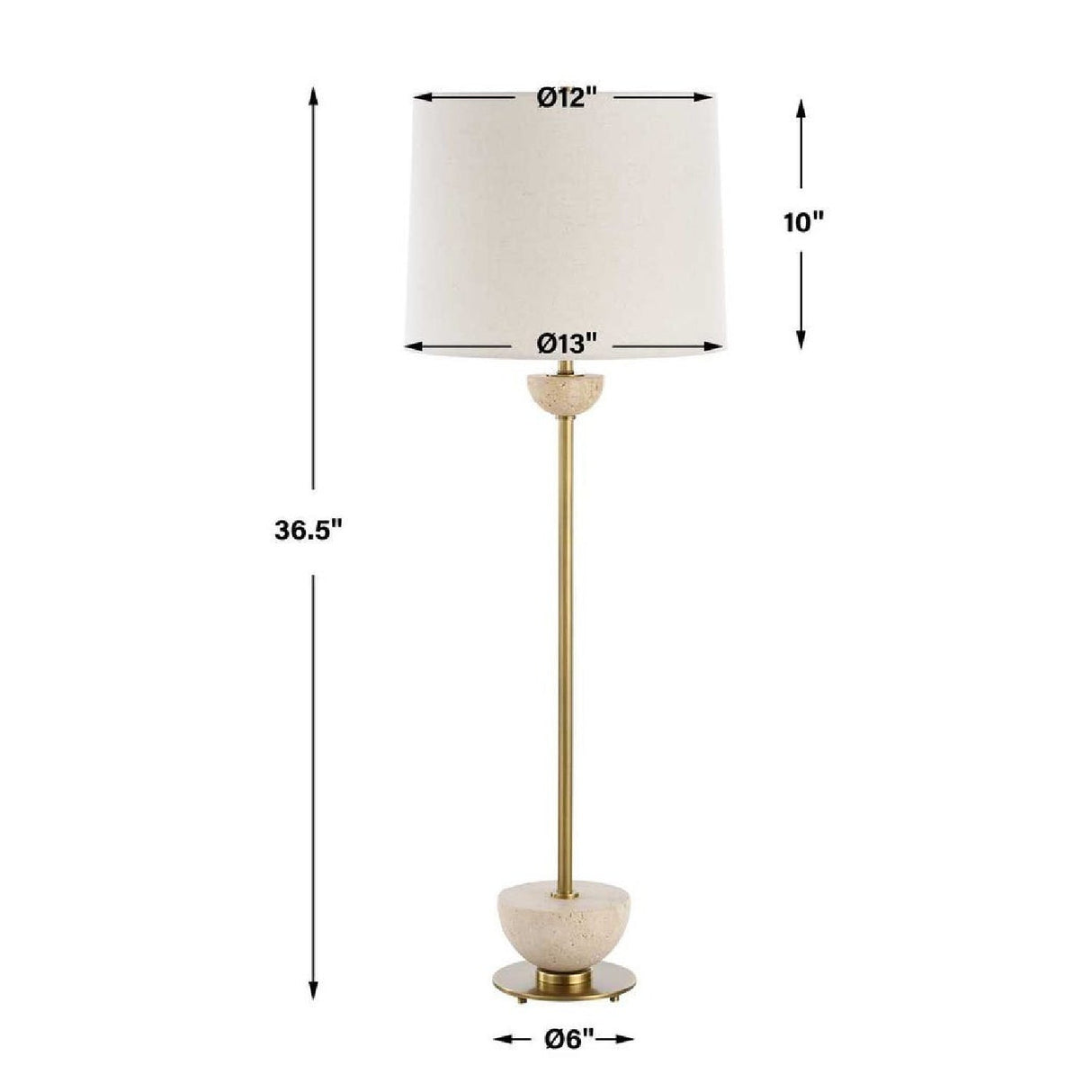 Travertine Accented Buffet Lamp by Uttermost Hemisphere, alternate view 4