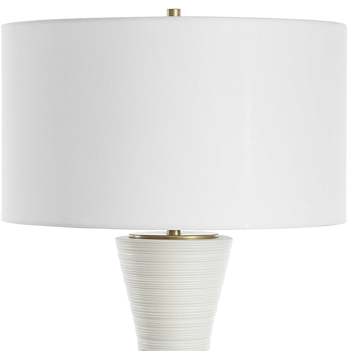 White Ceramic Table Lamp by Uttermost Ridgeline, alternate view 4