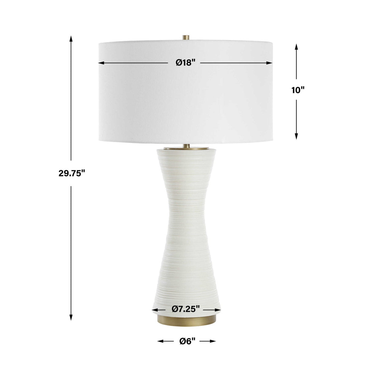 White Ceramic Table Lamp by Uttermost Ridgeline, alternate view 7