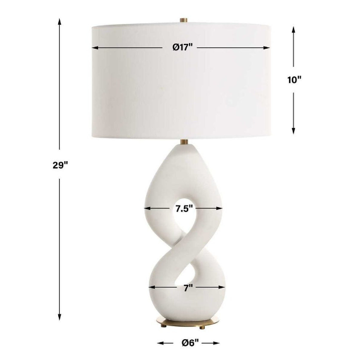 Modern European furniture - Twisted White Stone Table Lamp by Uttermost Meridian - www.oroa.com