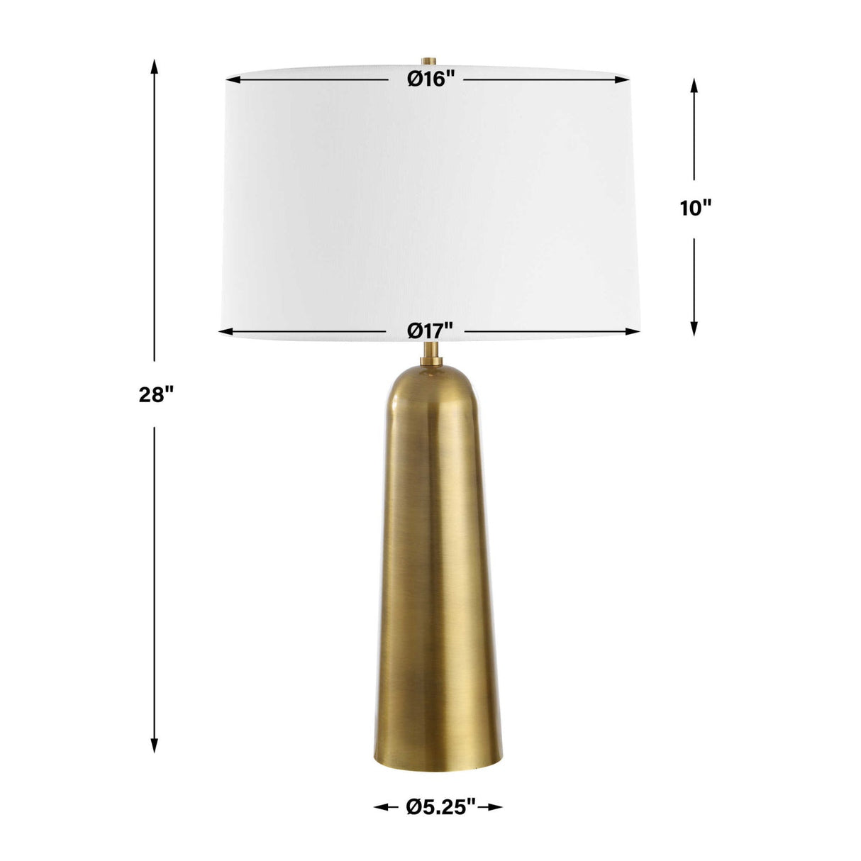 Modern European furniture - Antique Brass Cylindrical Table Lamp - www.oroa.com