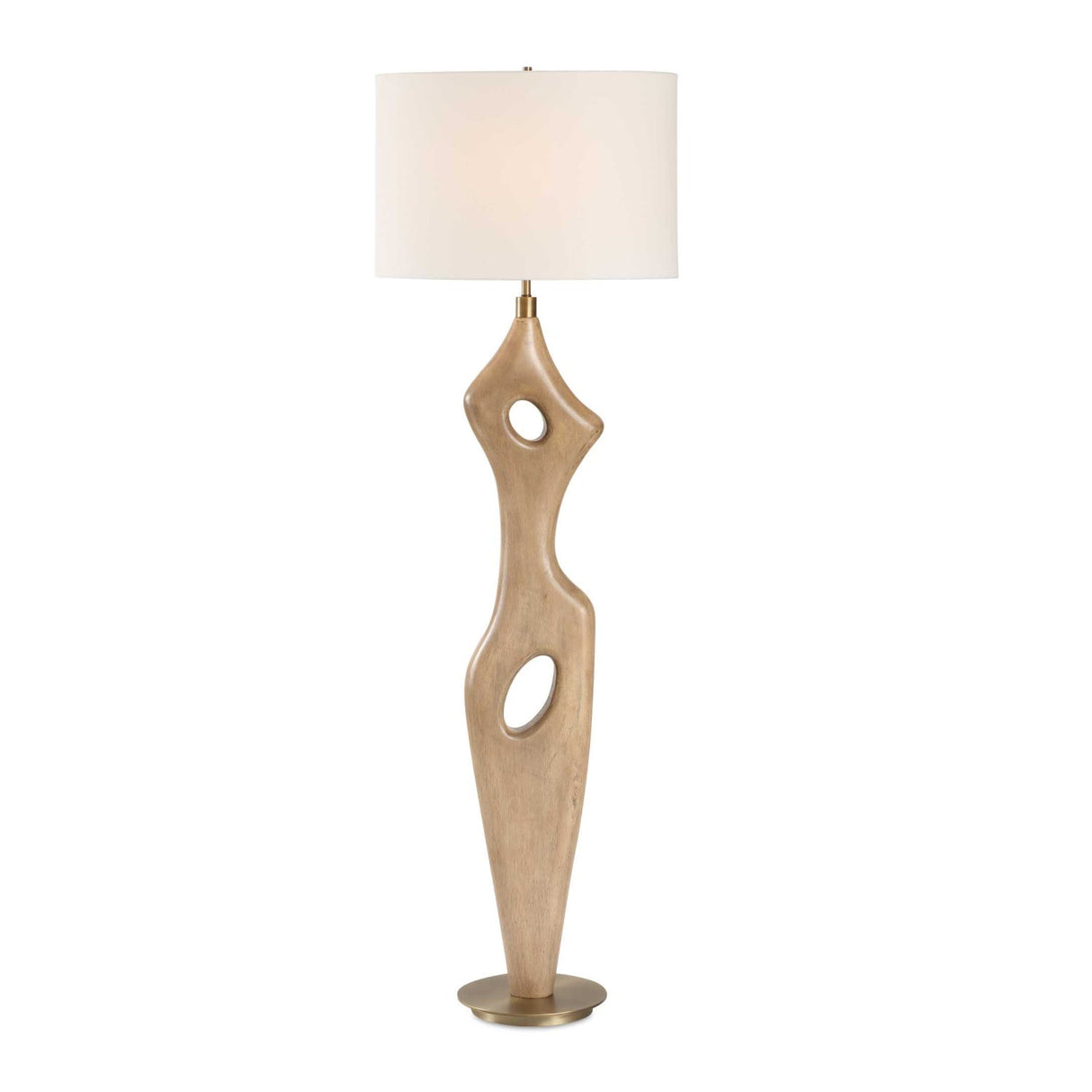 Modern European furniture - Abstract Carved Wood Floor Lamp - www.oroa.com