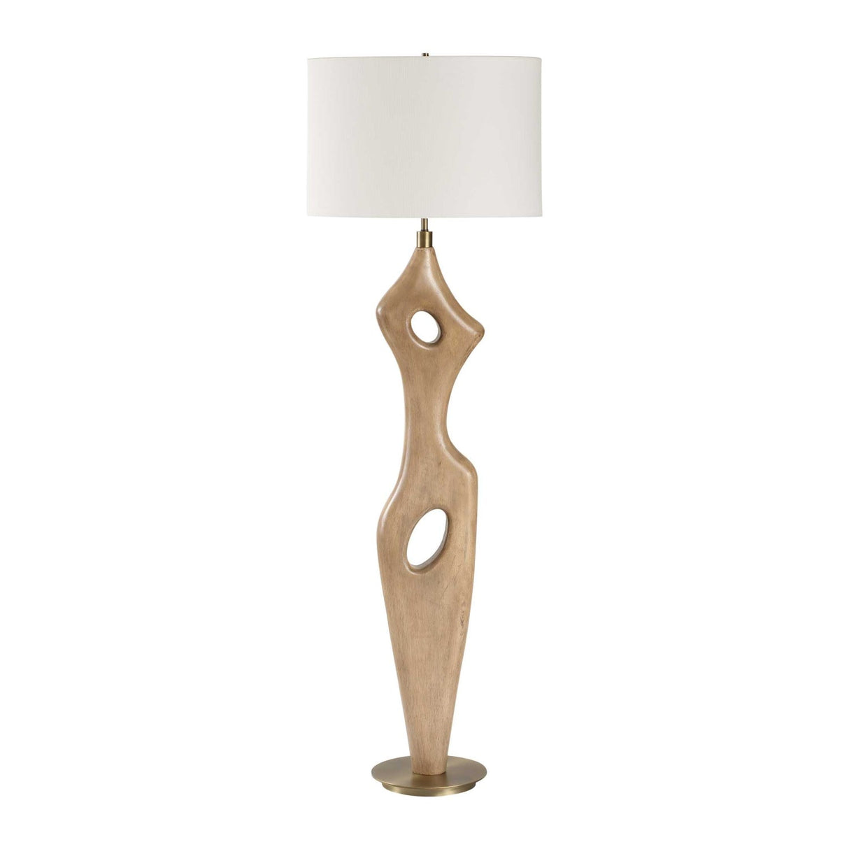 Modern European furniture - Abstract Carved Wood Floor Lamp - www.oroa.com