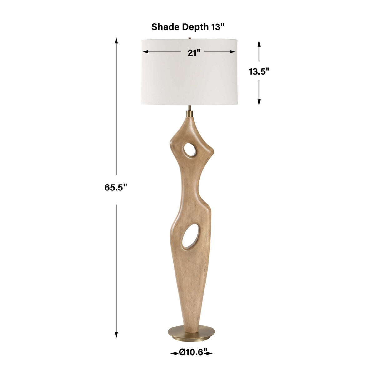 Modern European furniture - Abstract Carved Wood Floor Lamp - www.oroa.com