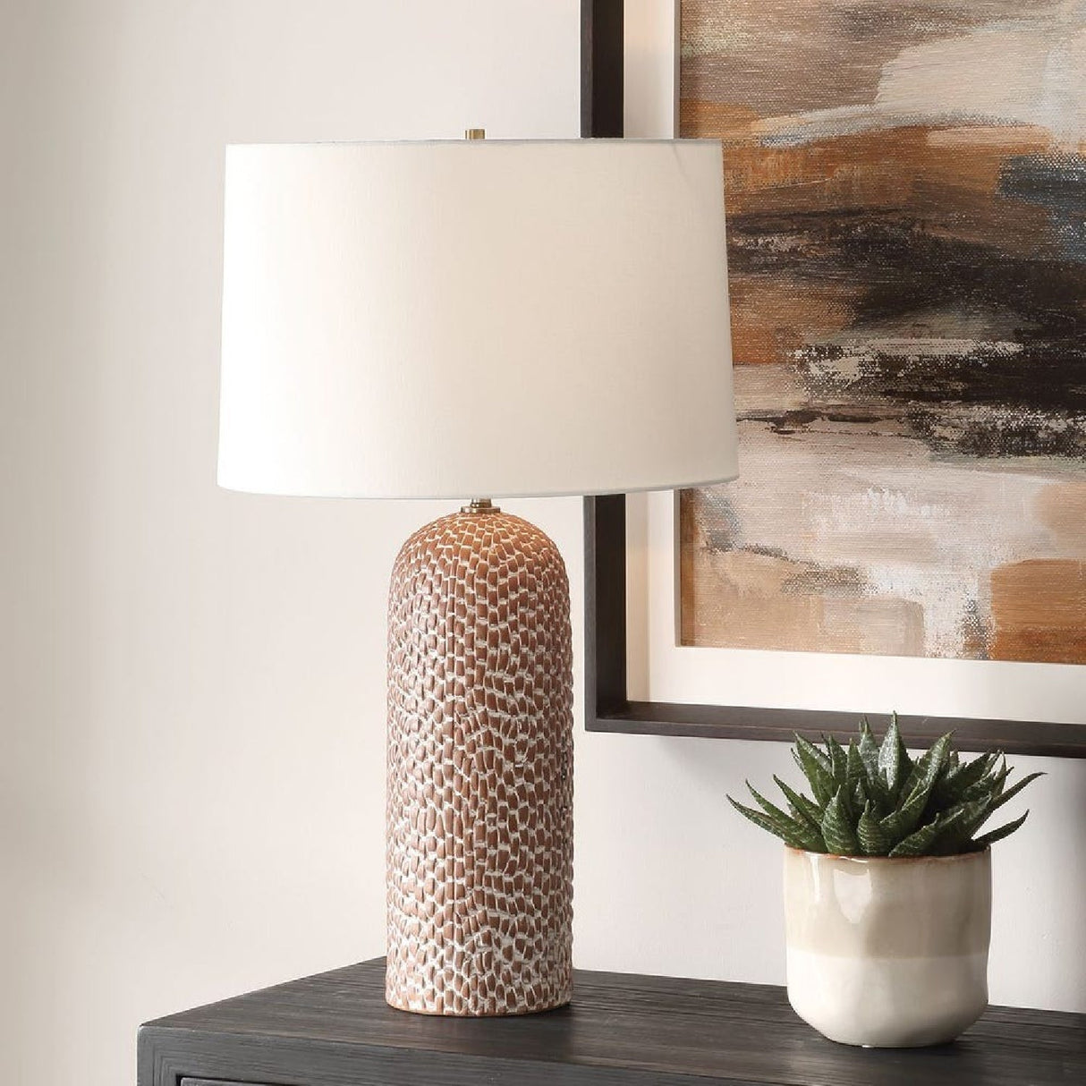 Modern European furniture - Brown Porcelain Table Lamp by Uttermost Maclura - www.oroa.com