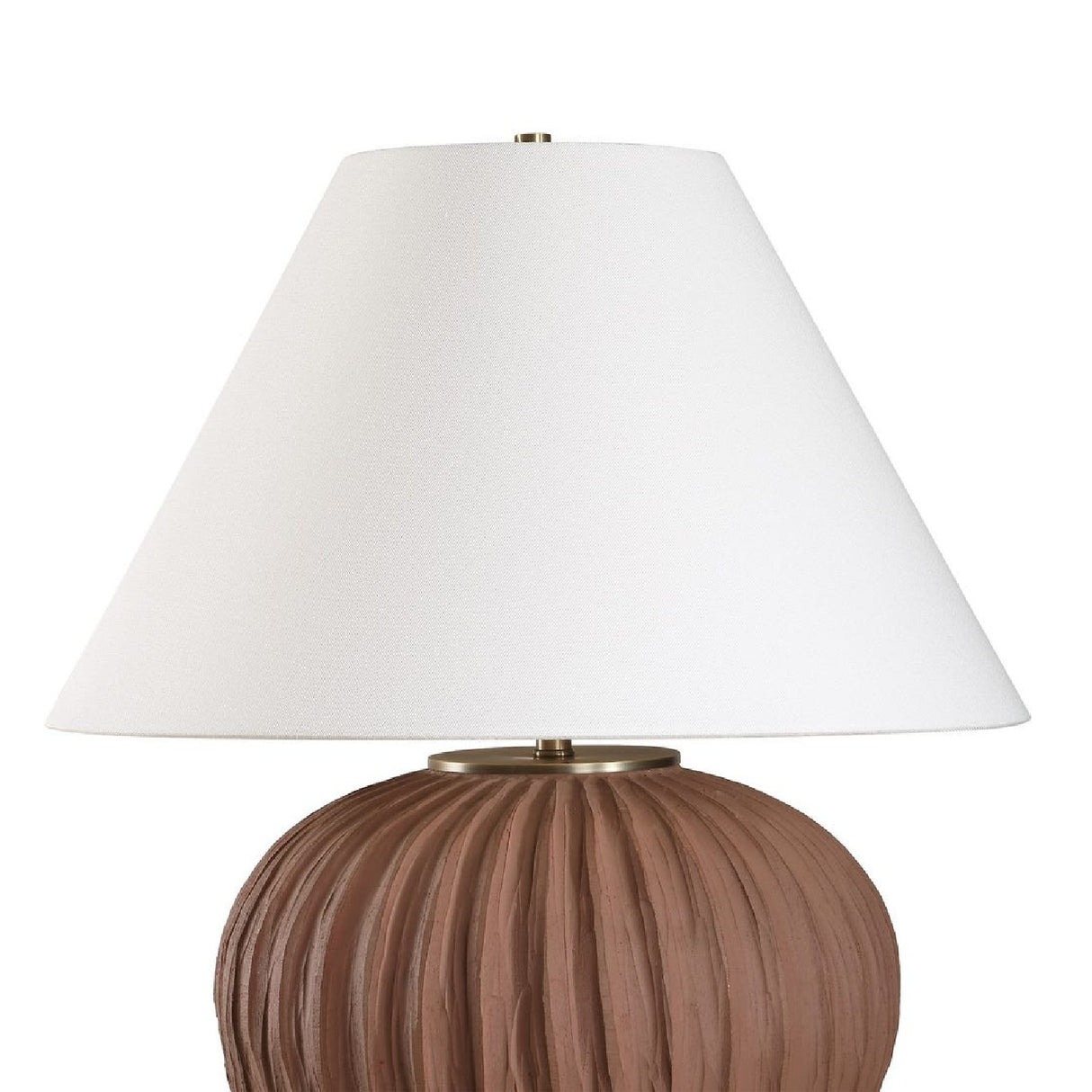 Channeled Brown Porcelain Table Lamp by Uttermost Keoghan, alternate view 5