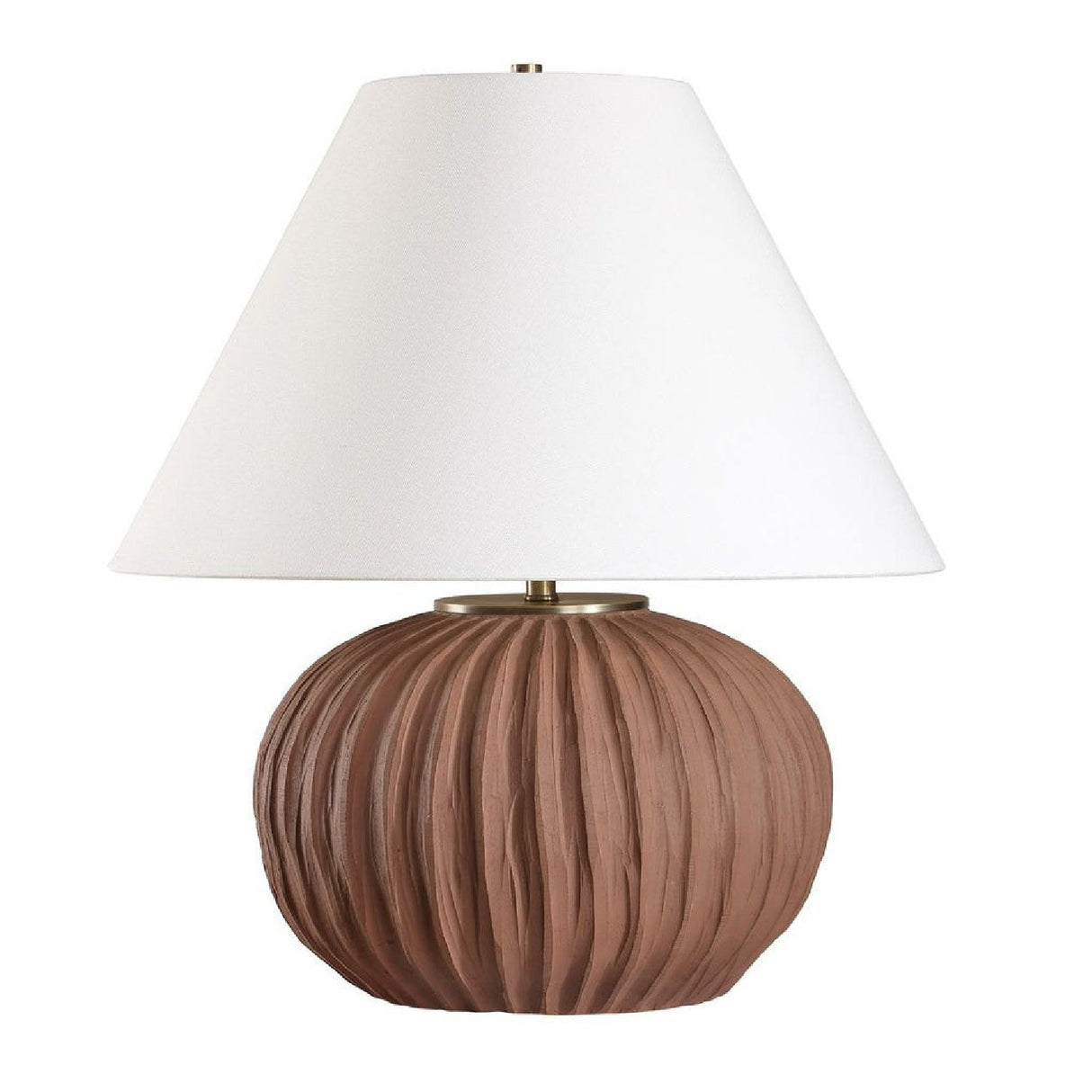 Channeled Brown Porcelain Table Lamp by Uttermost Keoghan, alternate view 3