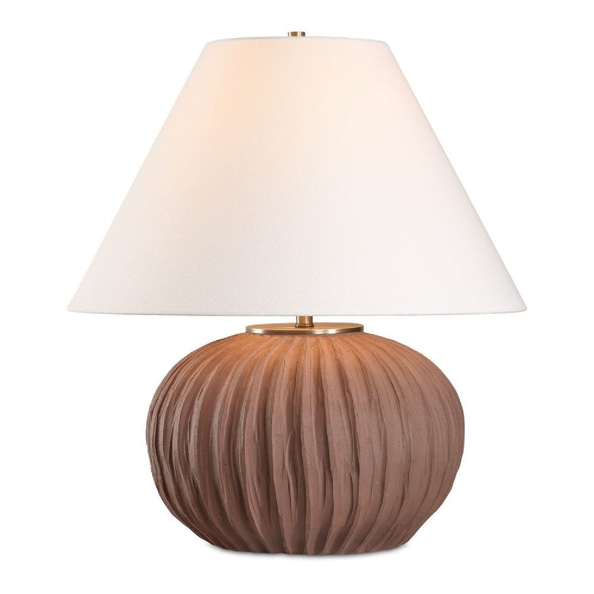 Channeled Brown Porcelain Table Lamp by Uttermost Keoghan