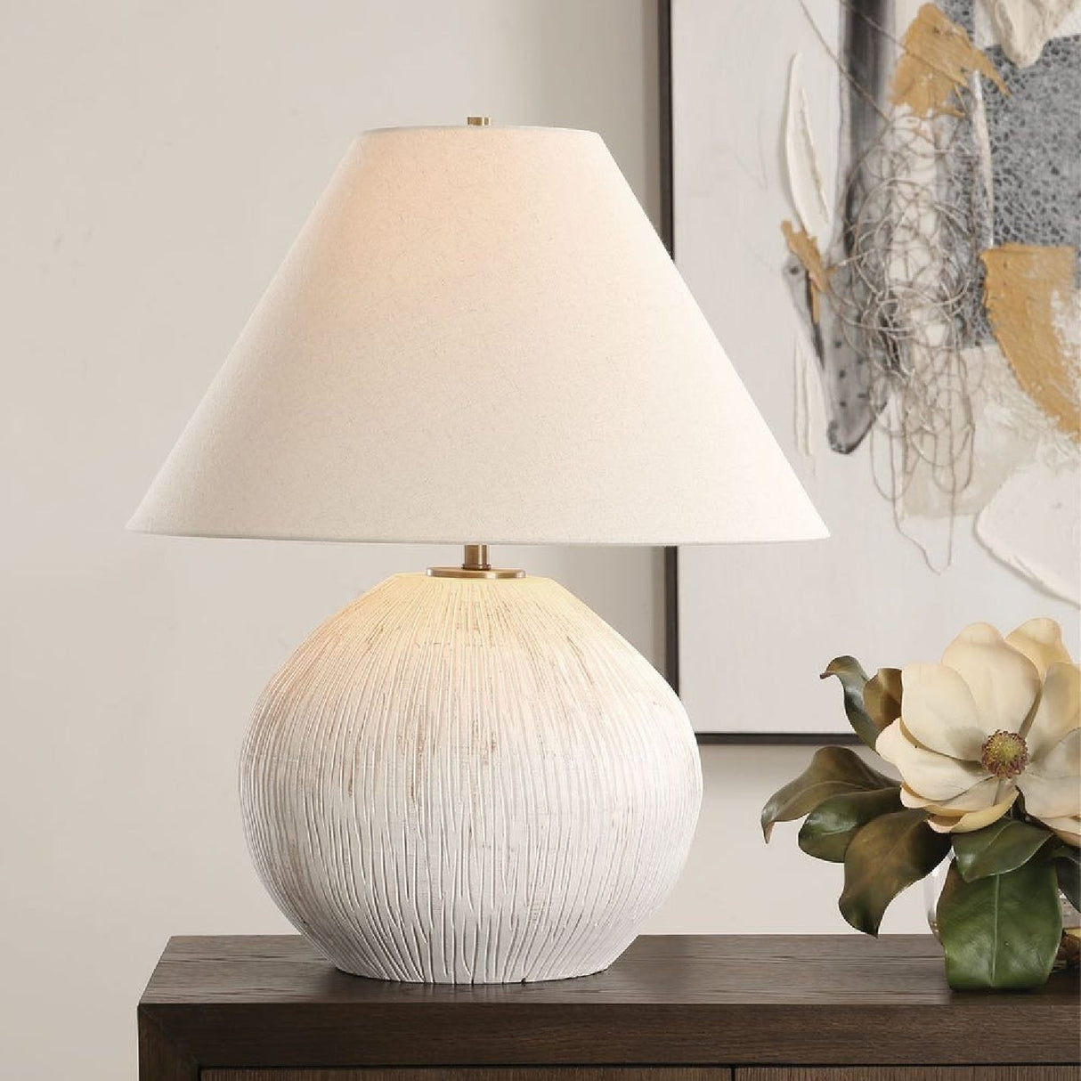Modern European furniture - White Distressed Porcelain Table Lamp by Uttermost Meryl - www.oroa.com