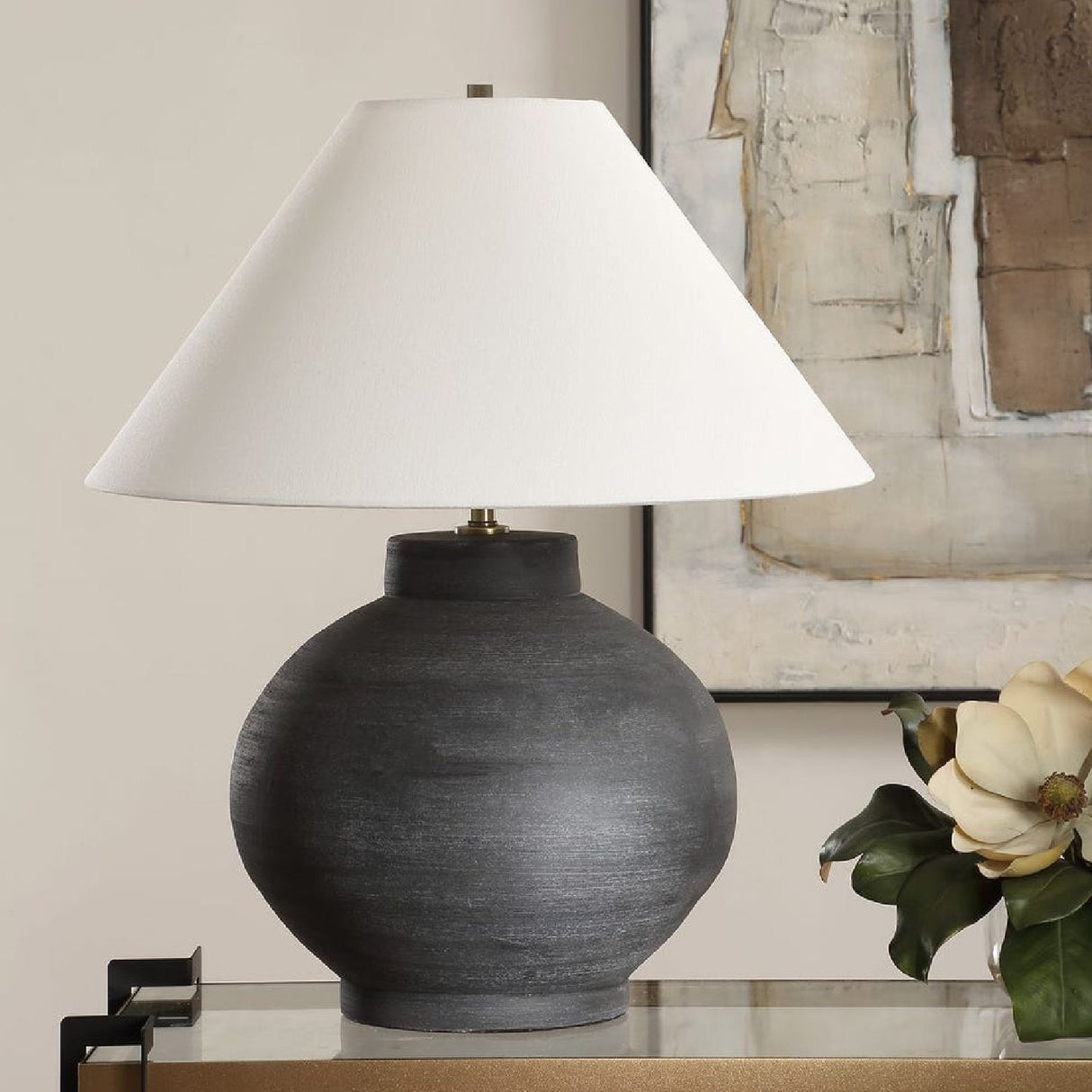 Black Porcelain Table Lamp by Uttermost Tramore, alternate view 2