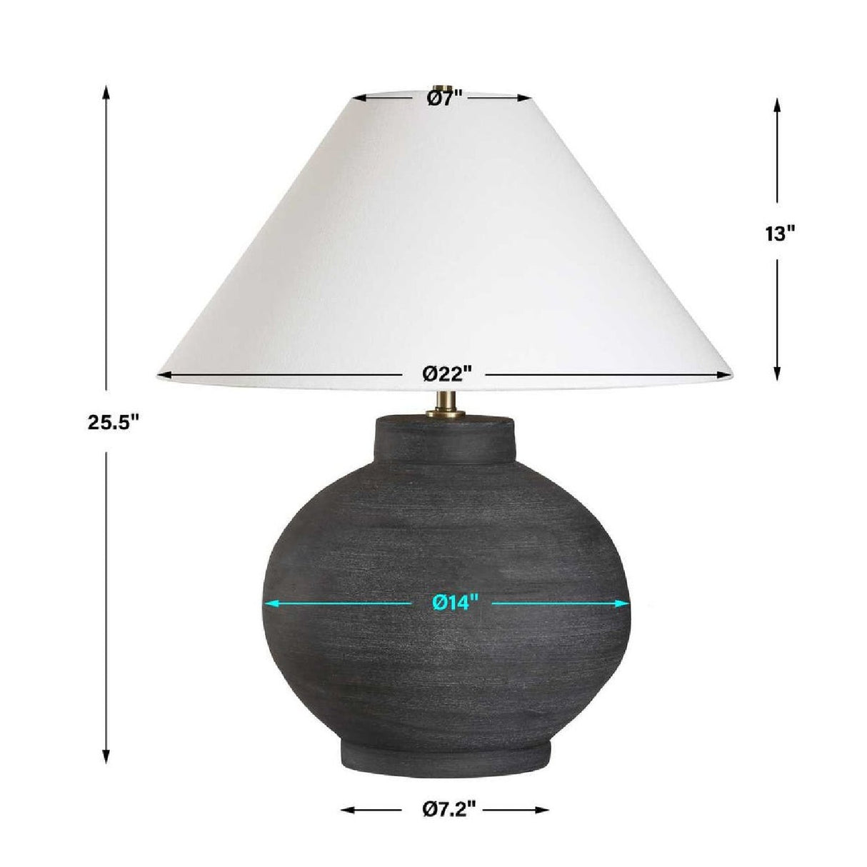 Black Porcelain Table Lamp by Uttermost Tramore, alternate view 3