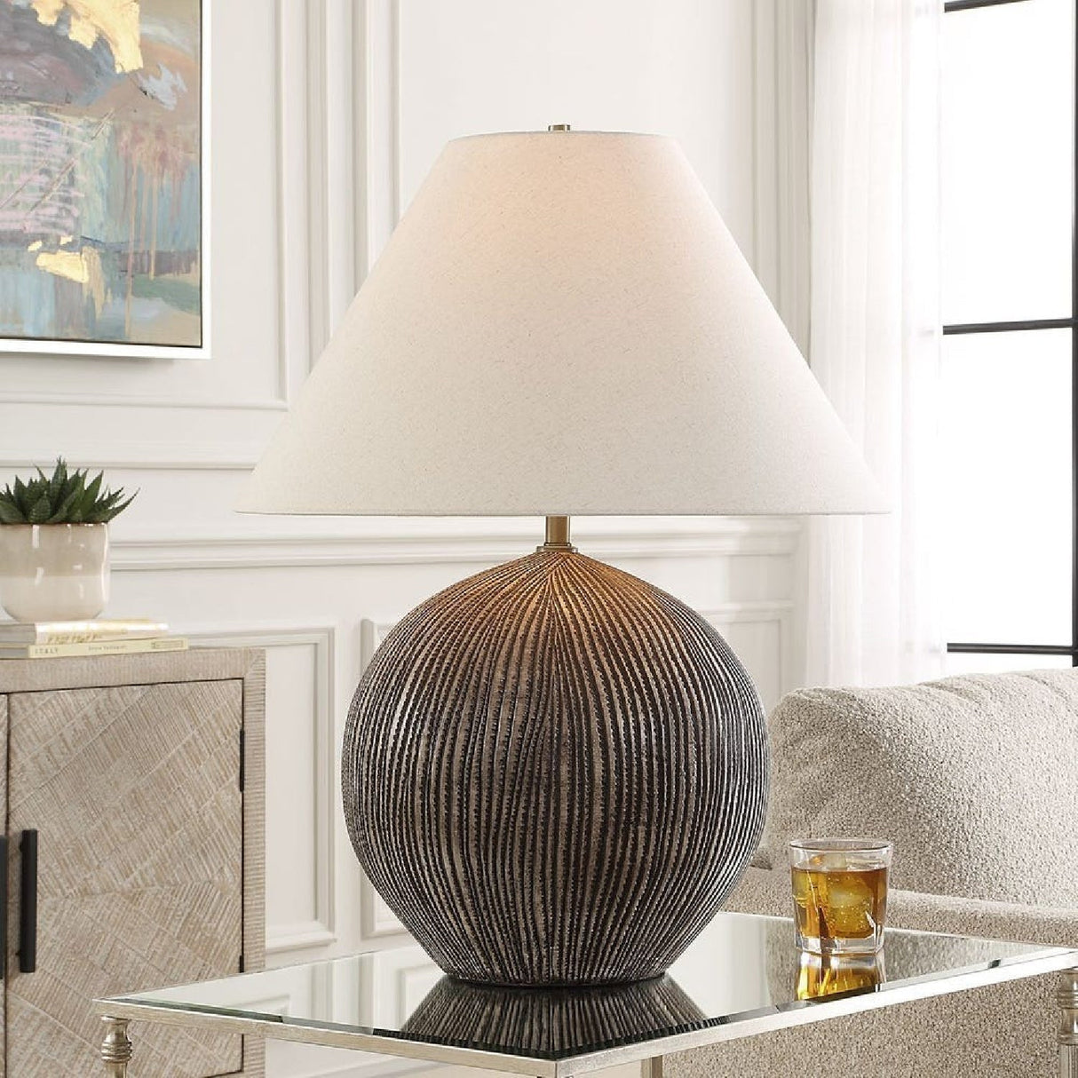 Modern European furniture - Grooved Porcelain Table Lamp by Uttermost Sayre - www.oroa.com