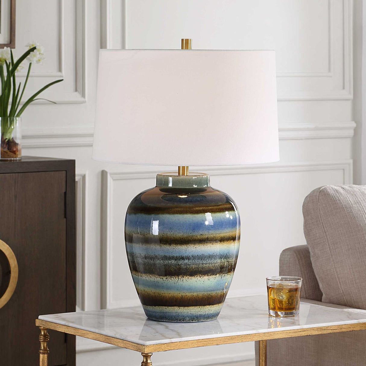 Multi-Toned Ceramic Table Lamp by Uttermost Judarn, alternate view 2