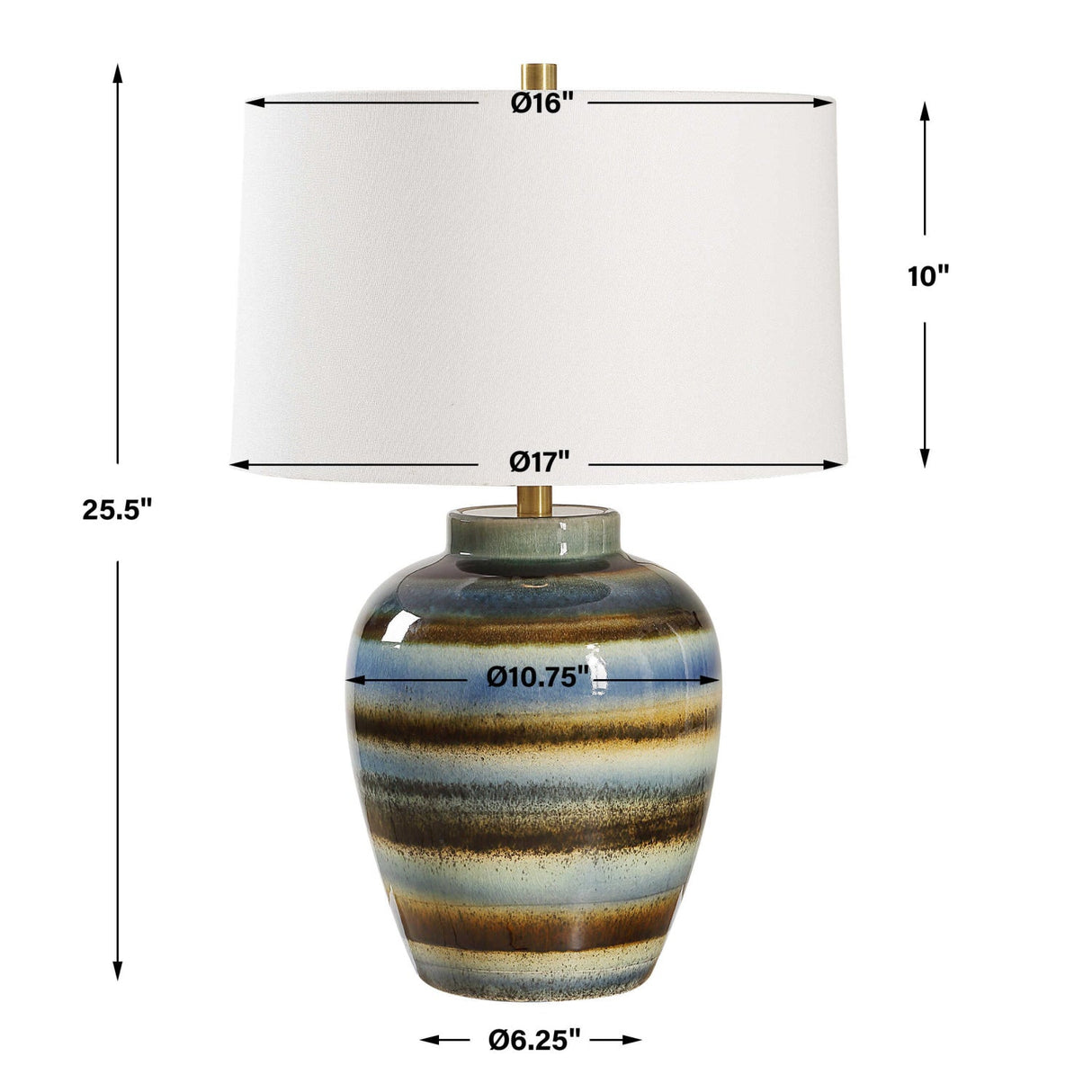 Multi-Toned Ceramic Table Lamp by Uttermost Judarn, alternate view 7